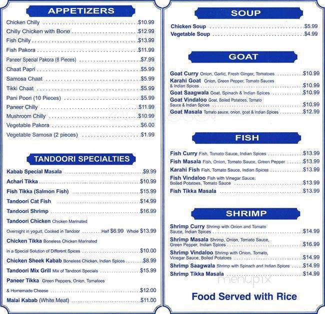 India Cafe - Bryant, AR menu_pic