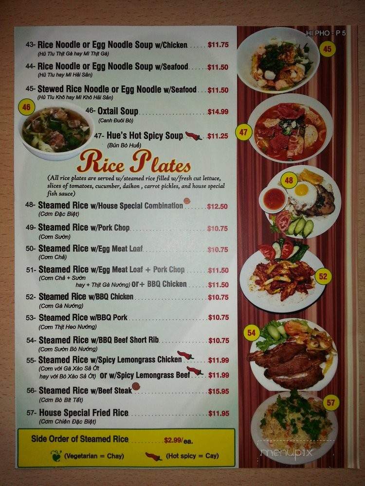 Hi Pho Vietnamese Restaurant - Honolulu, HI menu_pic