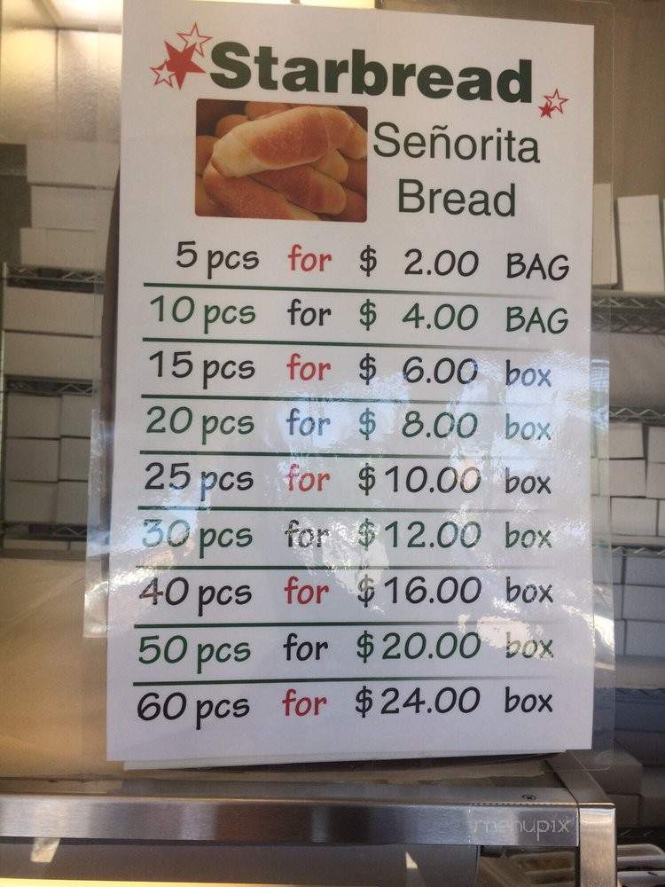 Starbread Bakery - Pittsburg, CA menu_pic