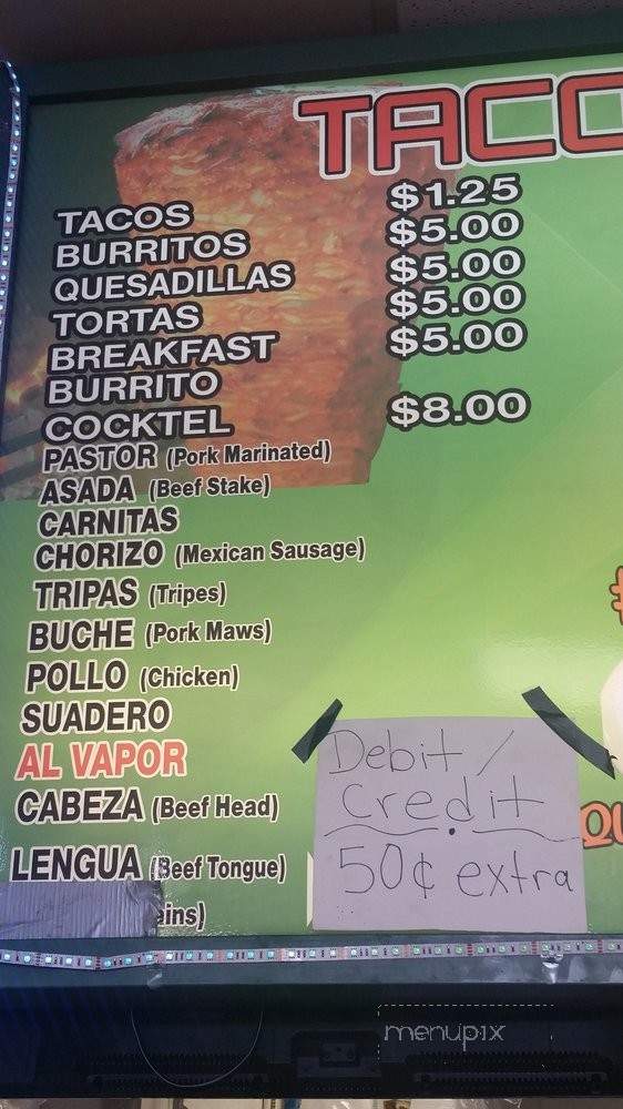 Tacos El Parque - Gardena, CA menu_pic