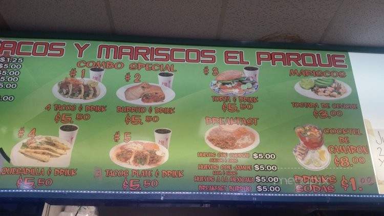 Tacos El Parque - Gardena, CA menu_pic