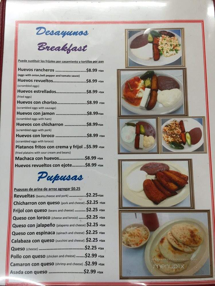 Pupuseria El Kiosco - Long Beach, CA menu_pic