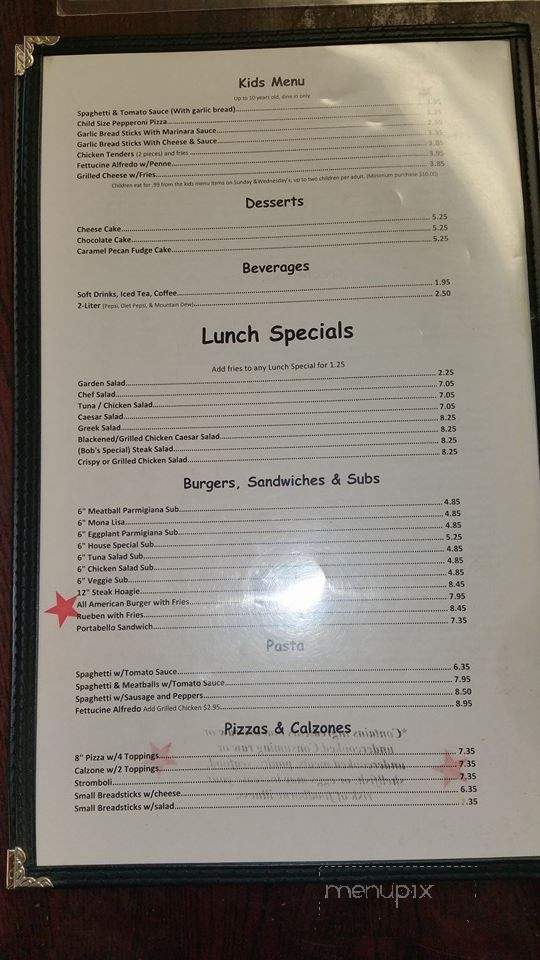 Lake Wylie Pizza and Italian Resturant - Clover, SC menu_pic