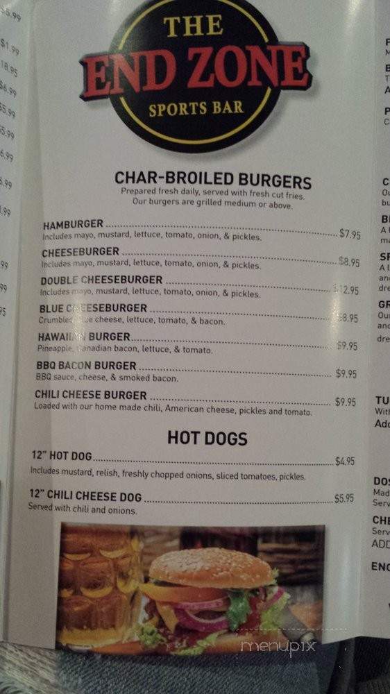 The End Zone Sports Bar & Restaurant - Los Angeles, CA menu_pic