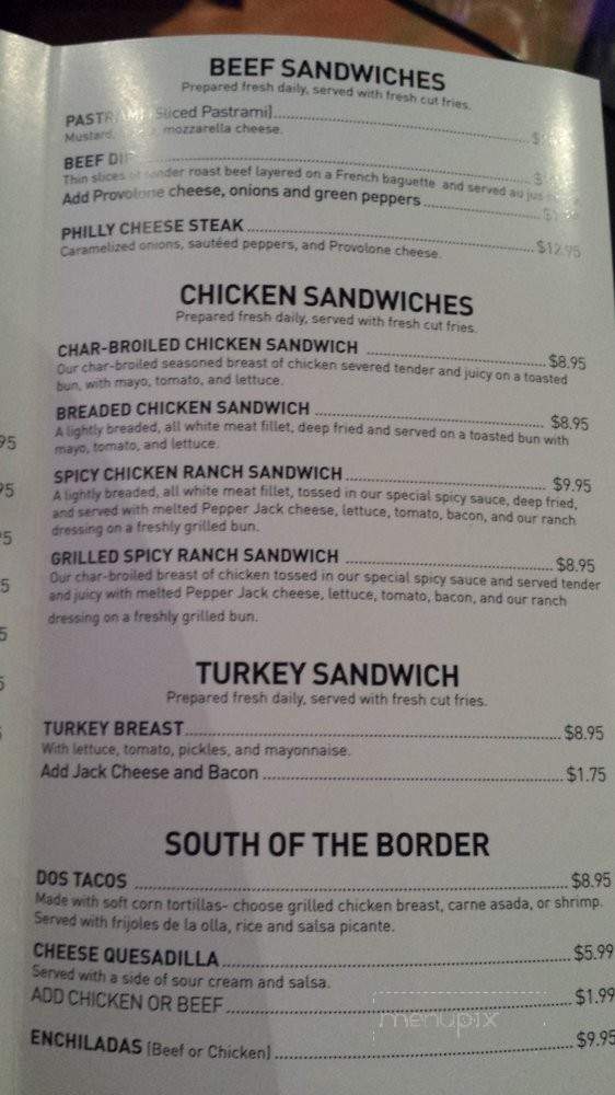 The End Zone Sports Bar & Restaurant - Los Angeles, CA menu_pic