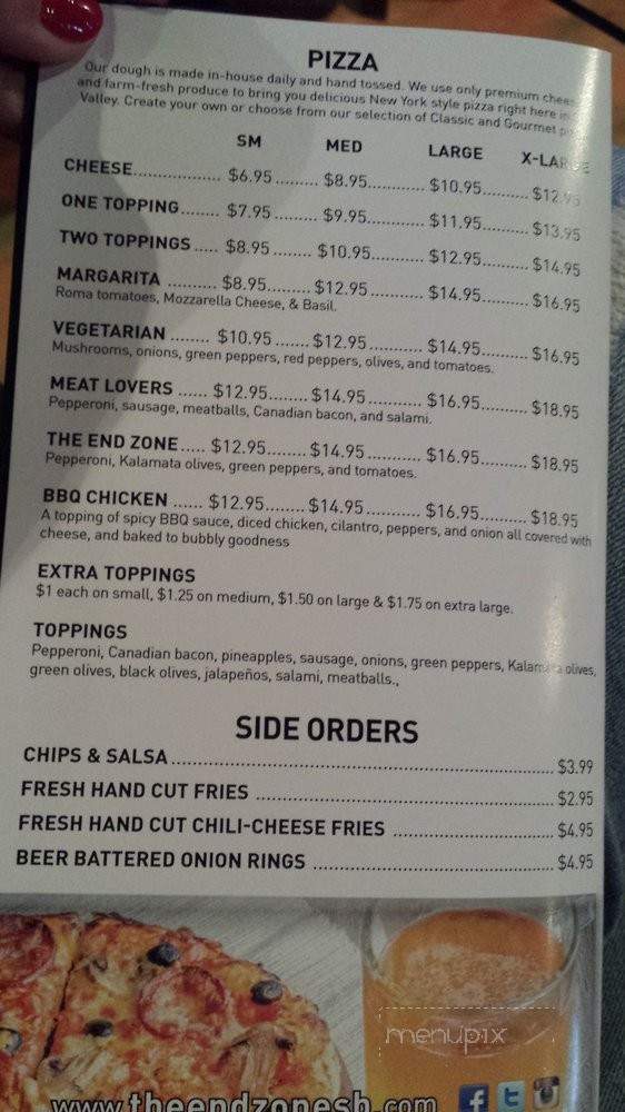 The End Zone Sports Bar & Restaurant - Los Angeles, CA menu_pic