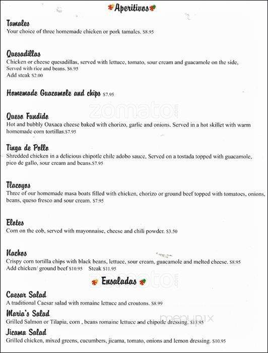 Las Marias - Evanston, IL menu_pic