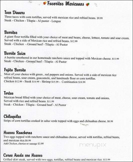 Las Marias - Evanston, IL menu_pic