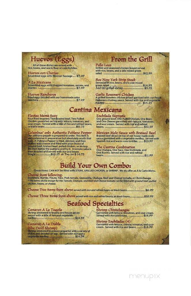 The Cantina Grill, Bar & Lounge - Columbus, GA menu_pic
