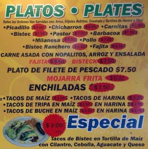 Matamoros Tacos - Austin, TX menu_pic