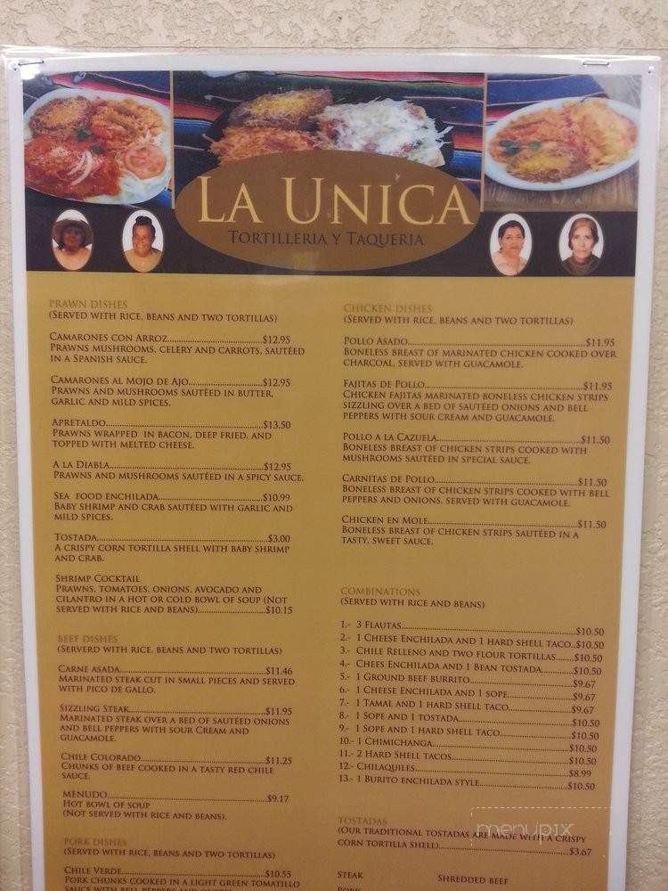 La Unica Tortilleria Y Taqueria - Willcox, AZ menu_pic