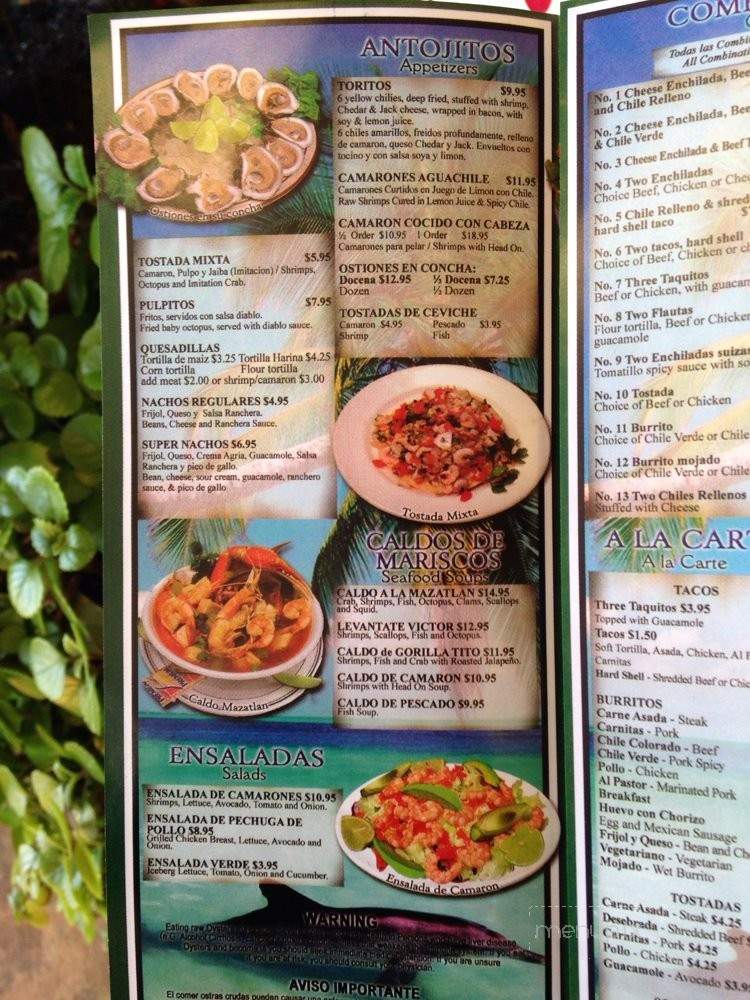 Mariscos Mazatlan - Whittier, CA menu_pic