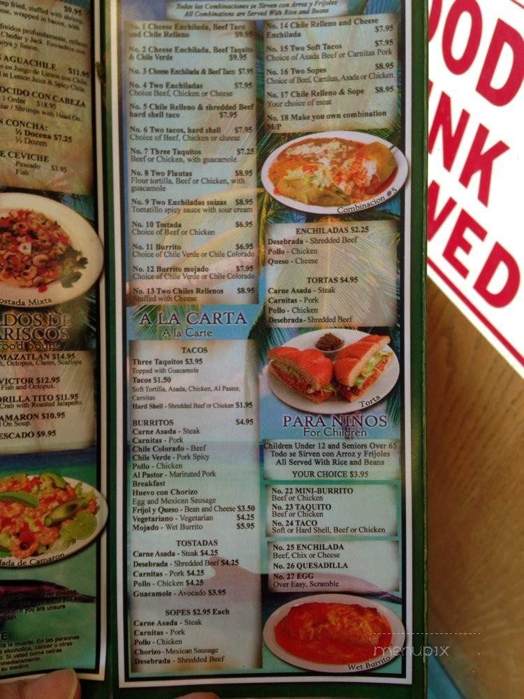 Mariscos Mazatlan - Whittier, CA menu_pic