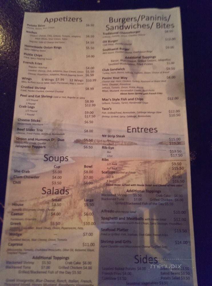 Mac's Place on the Bay - Norfolk, VA menu_pic