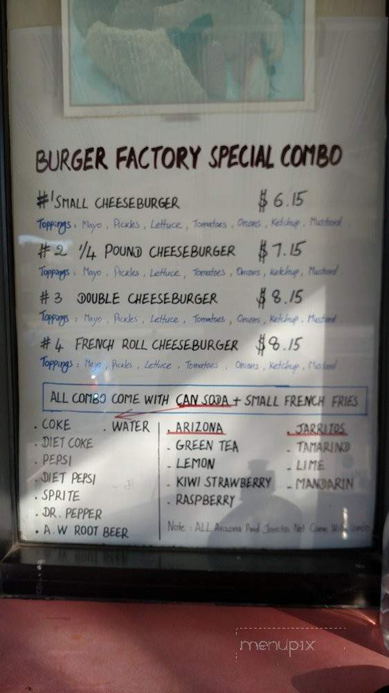 Burger Factory - Hollister, CA menu_pic