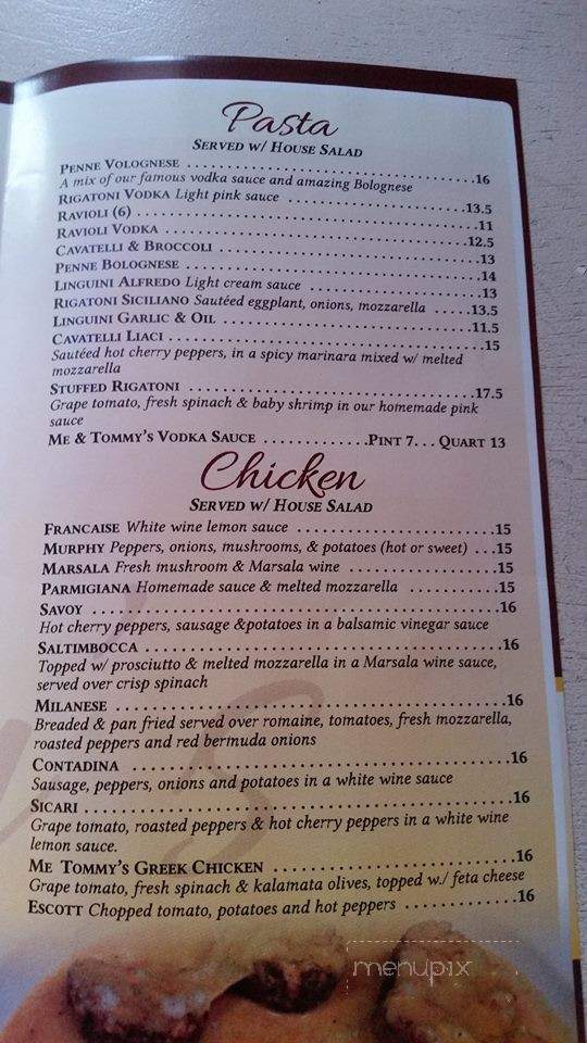 Me & Tommy's Bar and Restaurant - Belleville, NJ menu_pic