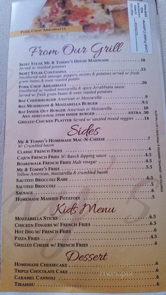 Me & Tommy's Bar and Restaurant - Belleville, NJ menu_pic
