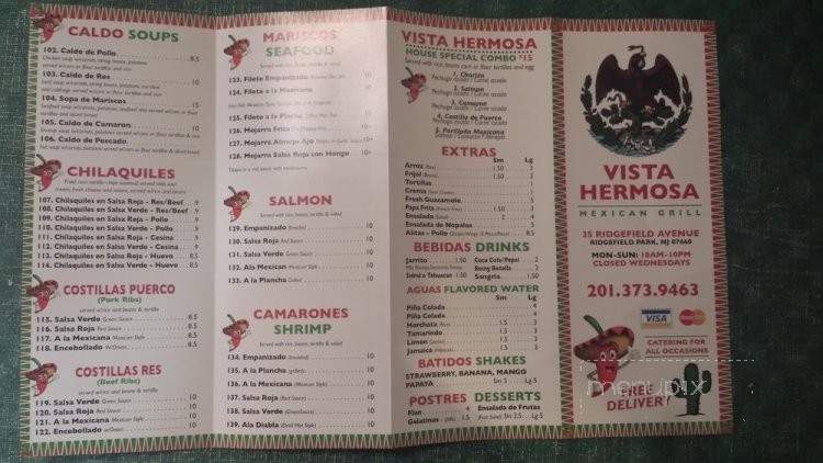 Vista Hermosa Mexican Grill - Ridgefield Park, NJ menu_pic