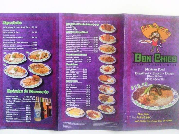 Don Chico's - Oregon City, OR menu_pic