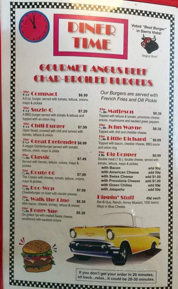 The Diner - Sierra Vista, AZ menu_pic