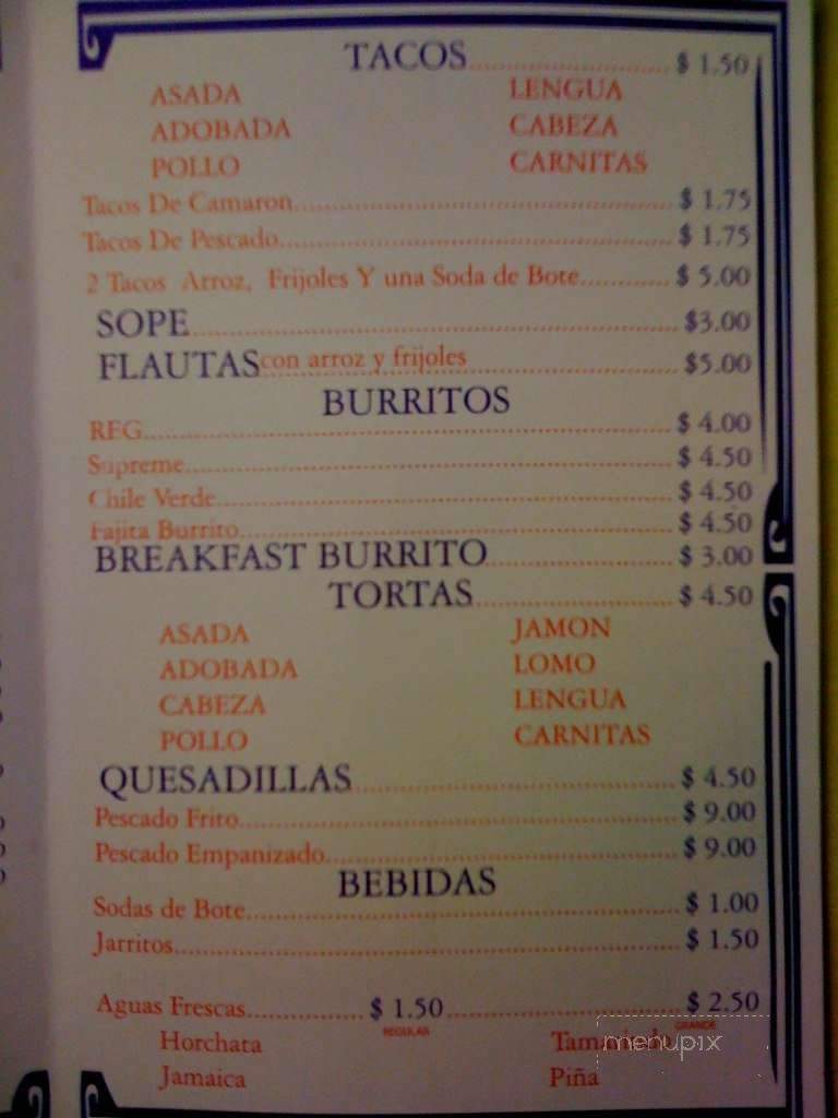 Mariscos Colima - Fresno, CA menu_pic