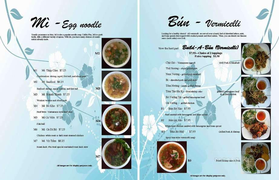 Pho Real Vietnamese Restaurant - Houston, TX menu_pic