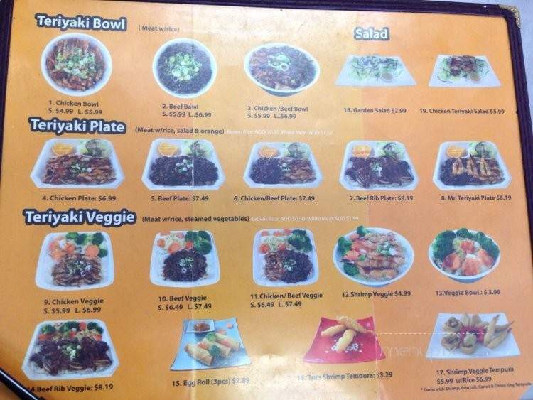 Mr Teriyaki - Stanton, CA menu_pic