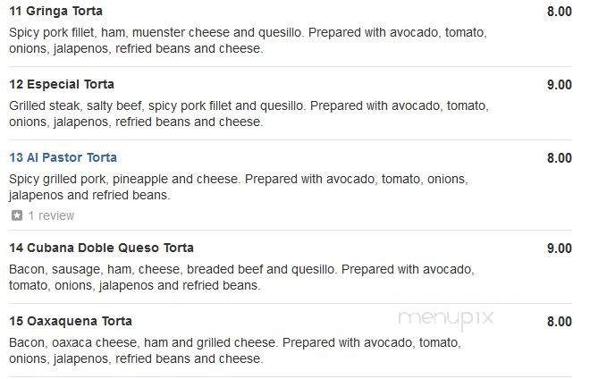 Don Pepe Tortas & Jugos - Brooklyn, NY menu_pic
