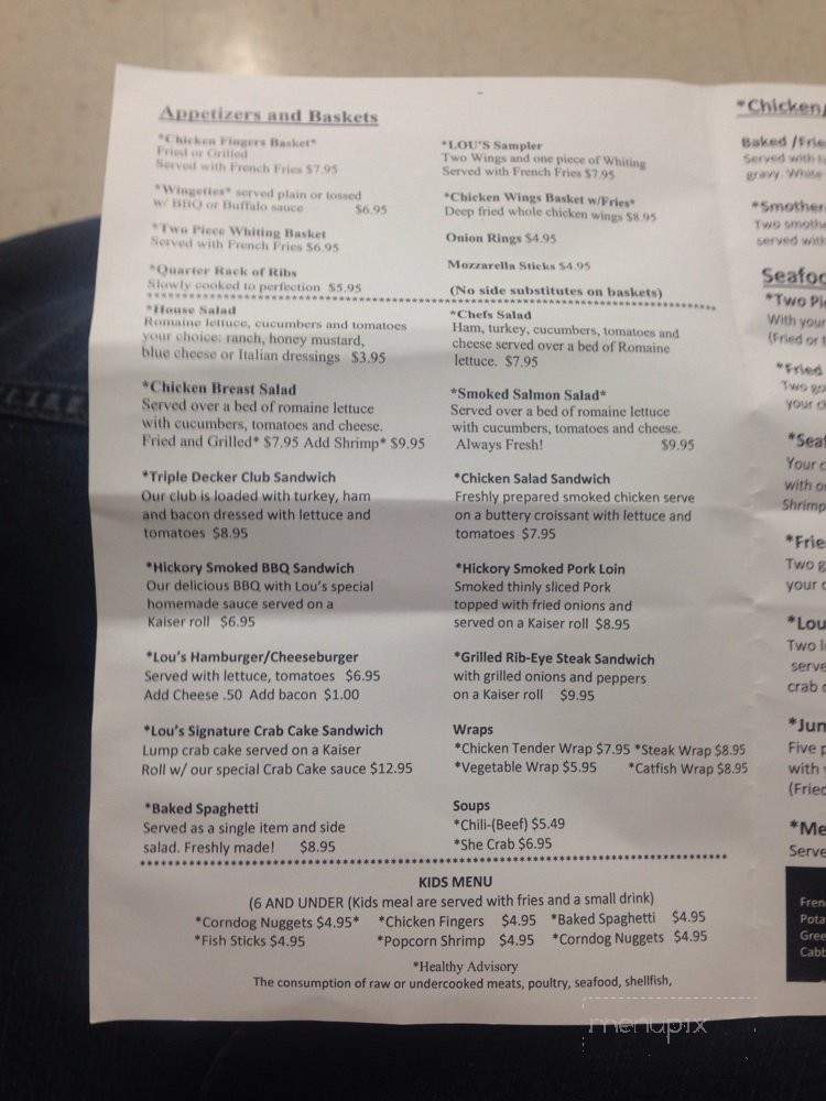 Lou's Soul Food - Doswell, VA menu_pic