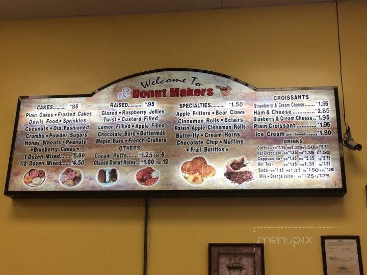 Donut Makers - Fontana, CA menu_pic