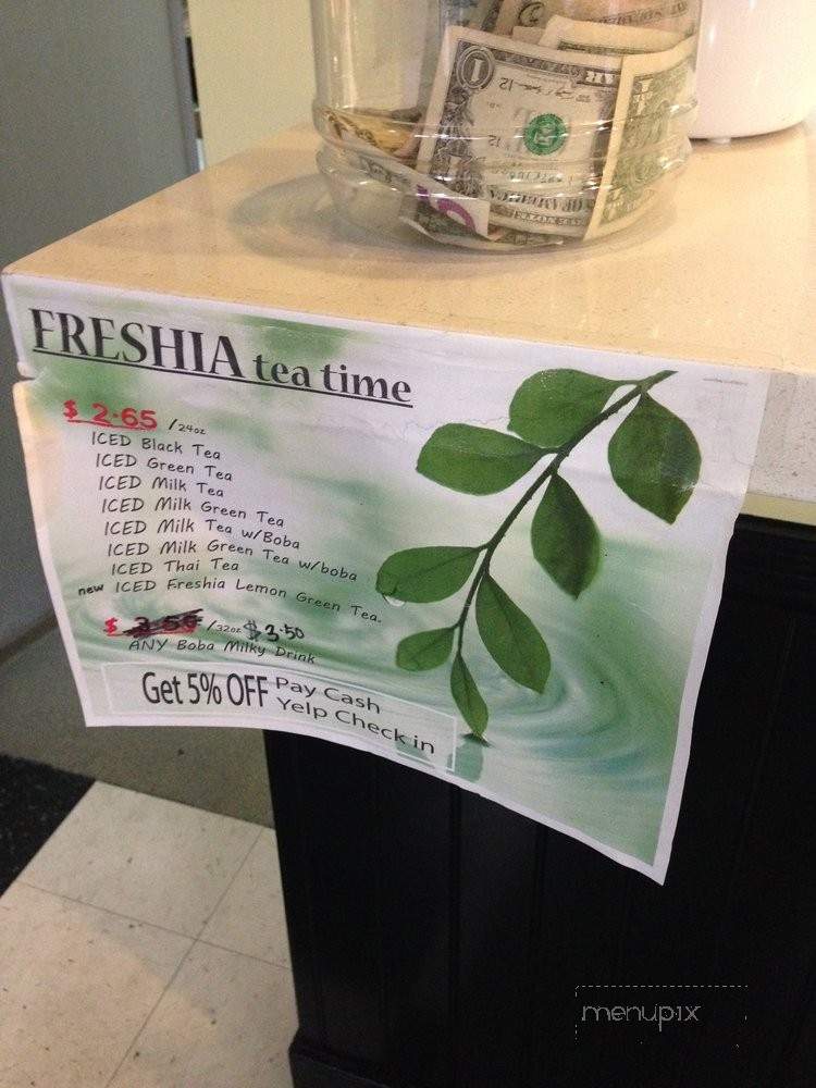 Freshia Tea Time - Walnut, CA menu_pic