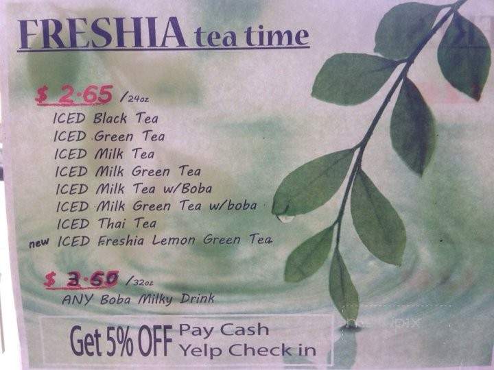 Freshia Tea Time - Walnut, CA menu_pic