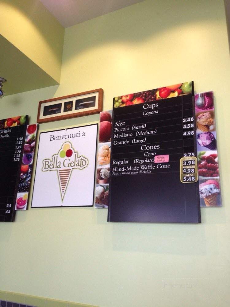 Bella Gelato - Redondo Beach, CA menu_pic