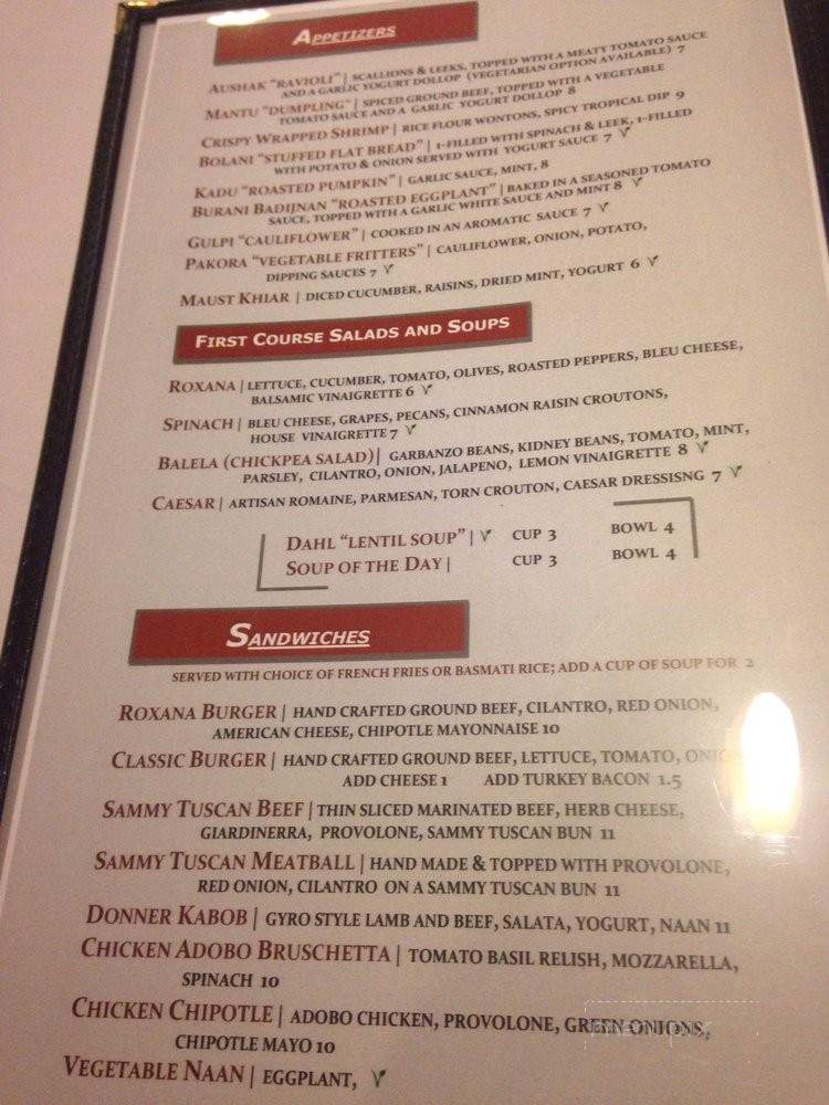 Roxana's Restaurant - Merrillville, IN menu_pic