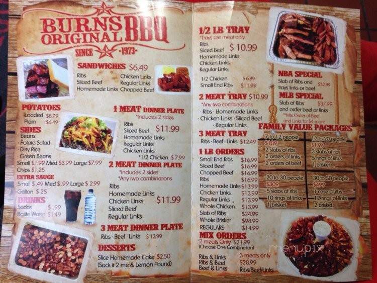 /250127164/Burns-Original-BBQ-Menu-Houston-TX - Houston, TX