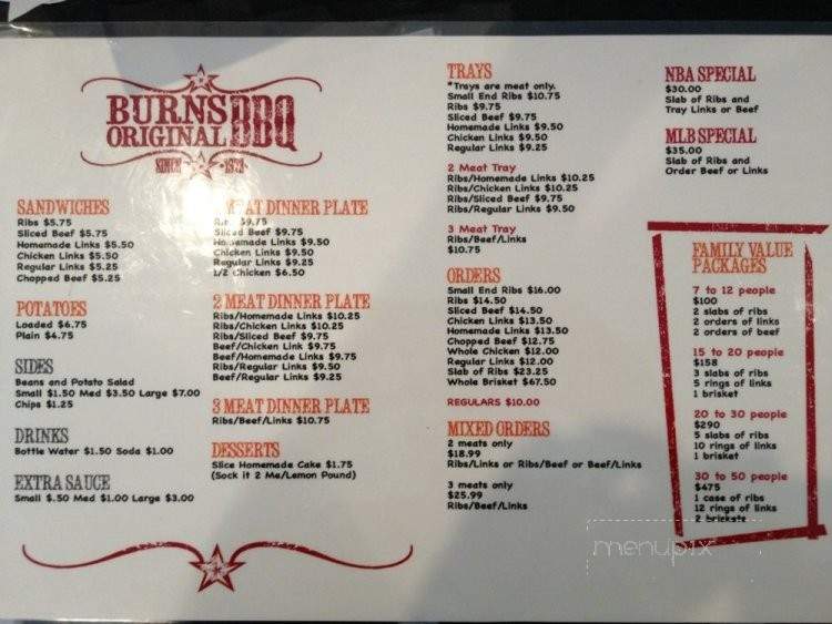 /250127164/Burns-Original-BBQ-Menu-Houston-TX - Houston, TX