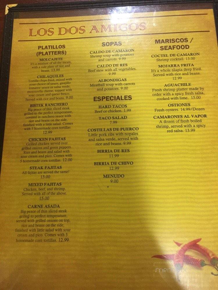 Los Dos Amigos Taqueria & Restaurant - Winter Park, FL menu_pic
