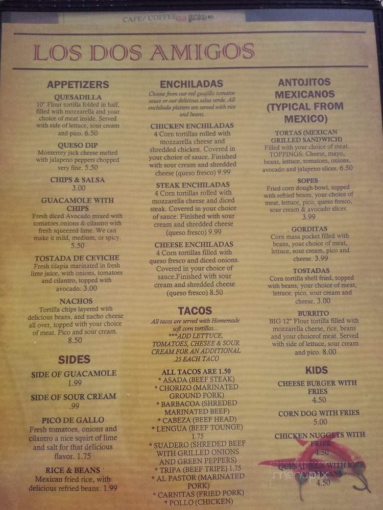 Los Dos Amigos Taqueria & Restaurant - Winter Park, FL menu_pic