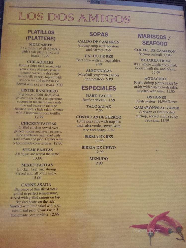 Los Dos Amigos Taqueria & Restaurant - Winter Park, FL menu_pic