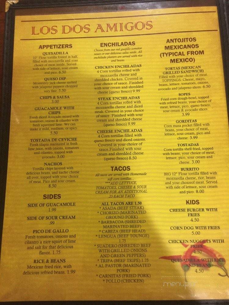 Los Dos Amigos Taqueria & Restaurant - Winter Park, FL menu_pic