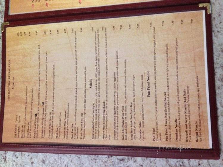 LeeChao Thai Restaurant - Dixon, CA menu_pic