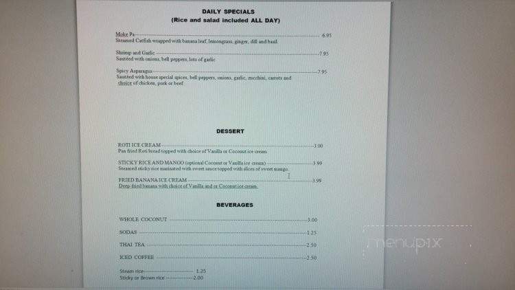 LeeChao Thai Restaurant - Dixon, CA menu_pic