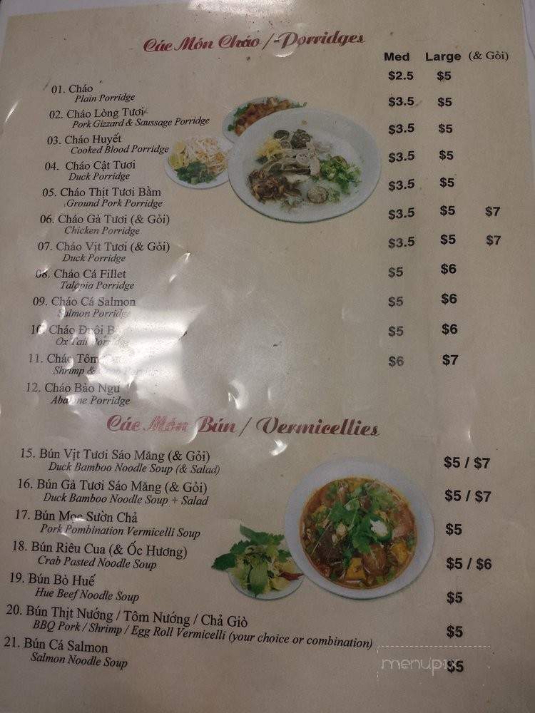 Cho Tam Bien - Westminster, CA menu_pic