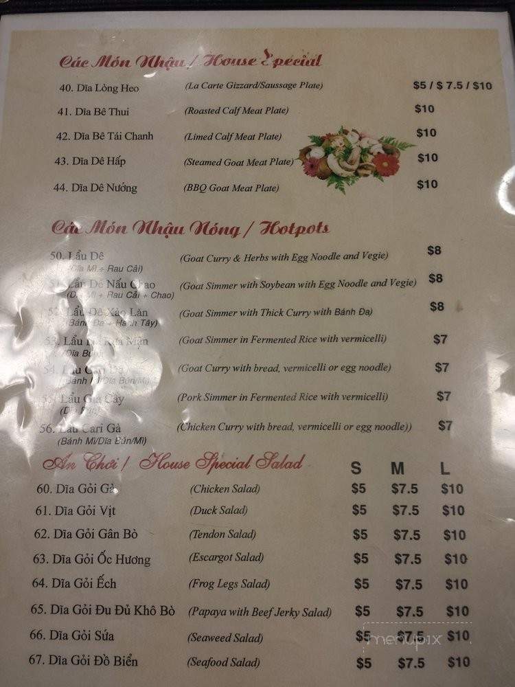 Cho Tam Bien - Westminster, CA menu_pic