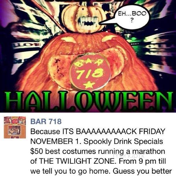 Bar 718 - Brooklyn, NY menu_pic