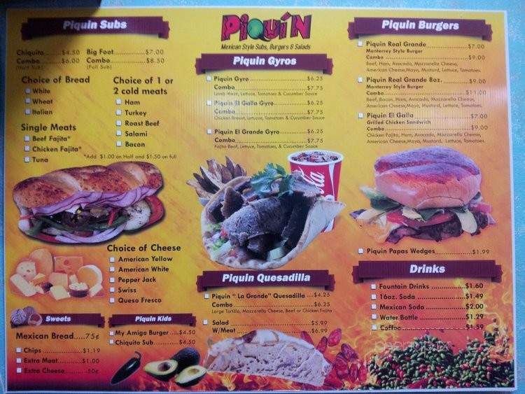 /250758784/Piquin-Mexican-Style-Subs-Menu-Houston-TX - Houston, TX