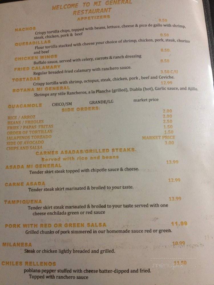 Mi General - Hoffman Estates, IL menu_pic