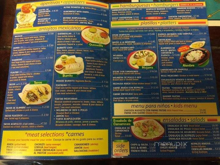 Acapulco - Raritan, NJ menu_pic