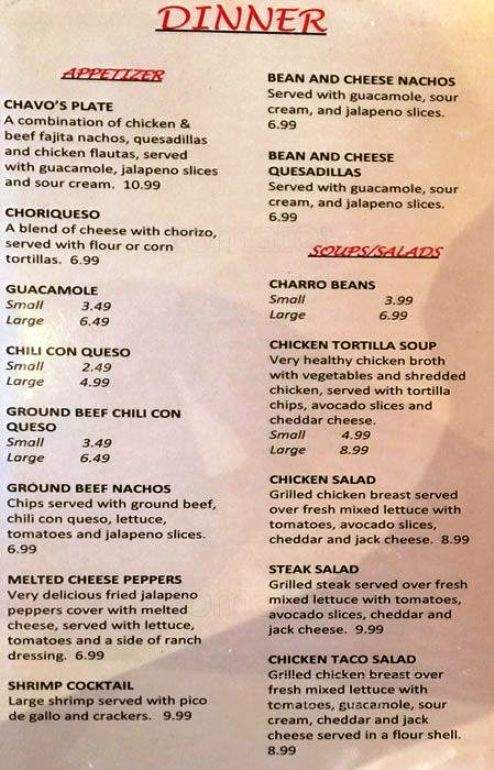 Dos Chavos - Rowlett, TX menu_pic