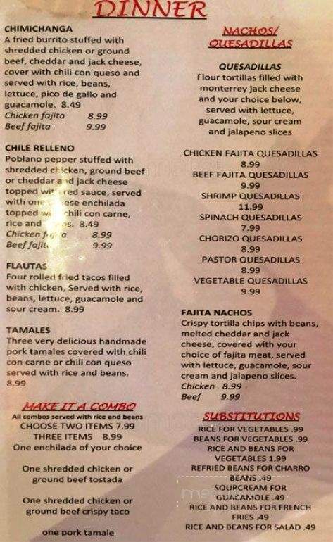 Dos Chavos - Rowlett, TX menu_pic